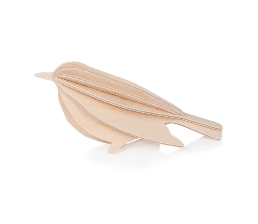 3D Wooden Bird Decoration - Natural