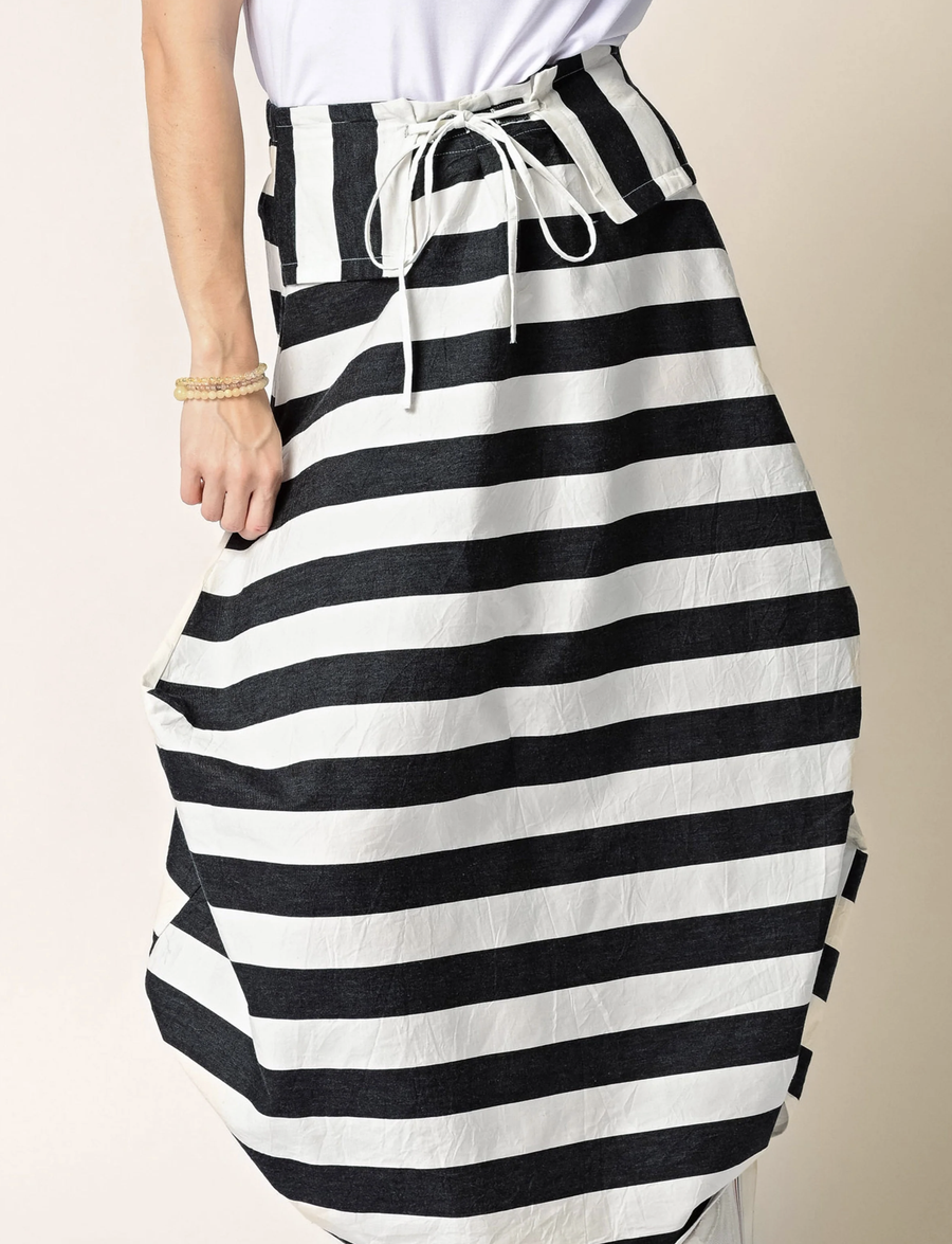 Ada Cotton Skirt in Granite Stripe