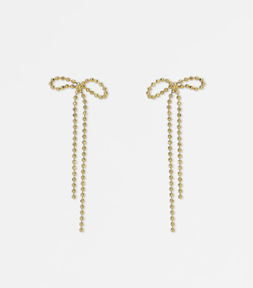 Earrings - Gold Petite Chain Bow