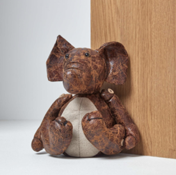 Leather Animal Doorstop - Elephant