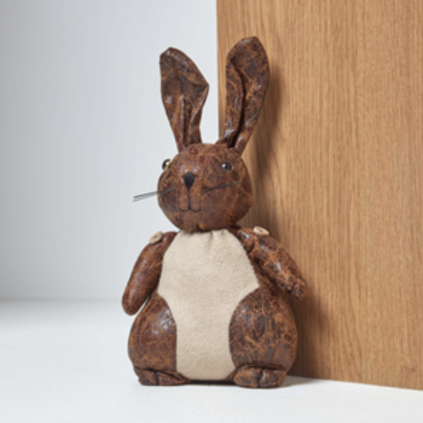 Leather Animal Doorstop - Rabbit