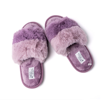 Cotton Candy Puff Slippers - Grape