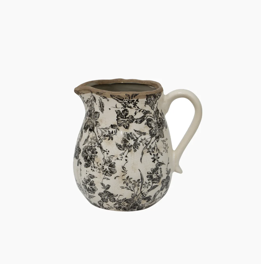 Black Floral Jug Short