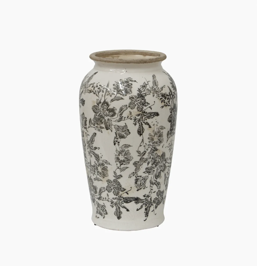 Black Floral Vase Small