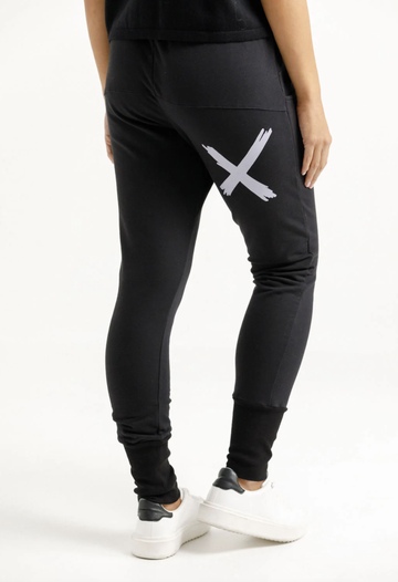 Alpine Apartment Pants - Black with a Lilac X