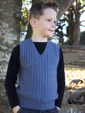 Merino & Possum Child's Cable Vest