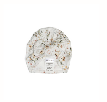 Cotton Bow Beanie/Floral - NB