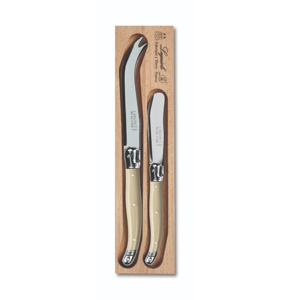 Lagioule Cheese Knife/Spreader 2pc Ivory