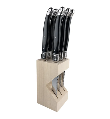 Lagioule Steak Knife Block Set 6 Black
