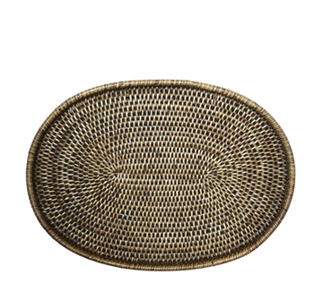 Rattan Oval Tray Brown - Large