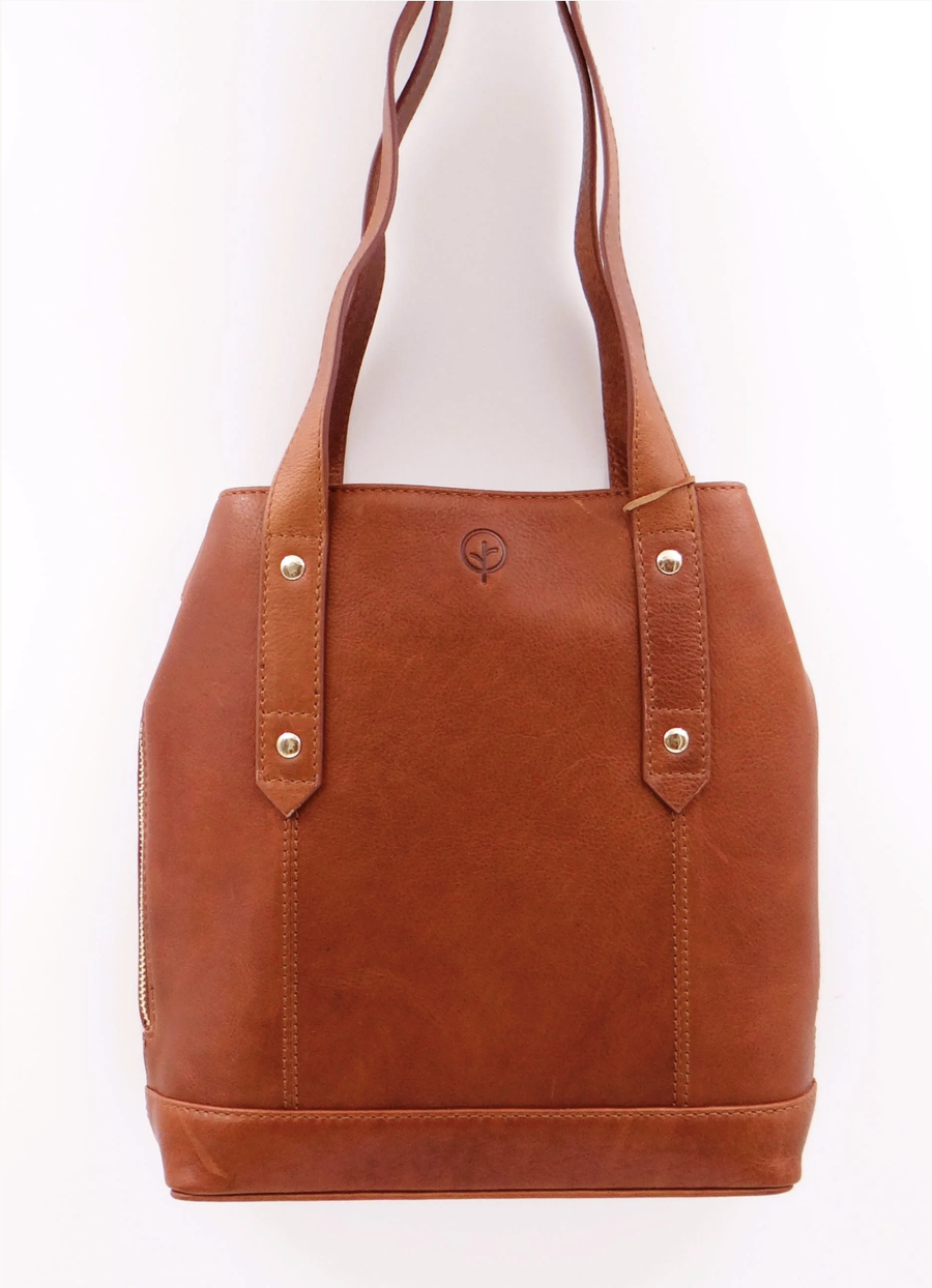 Small Formal Tote - Tan Antique
