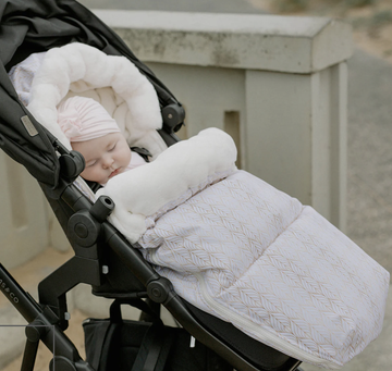 Nordic Footmuff Pram Liner - White Gold
