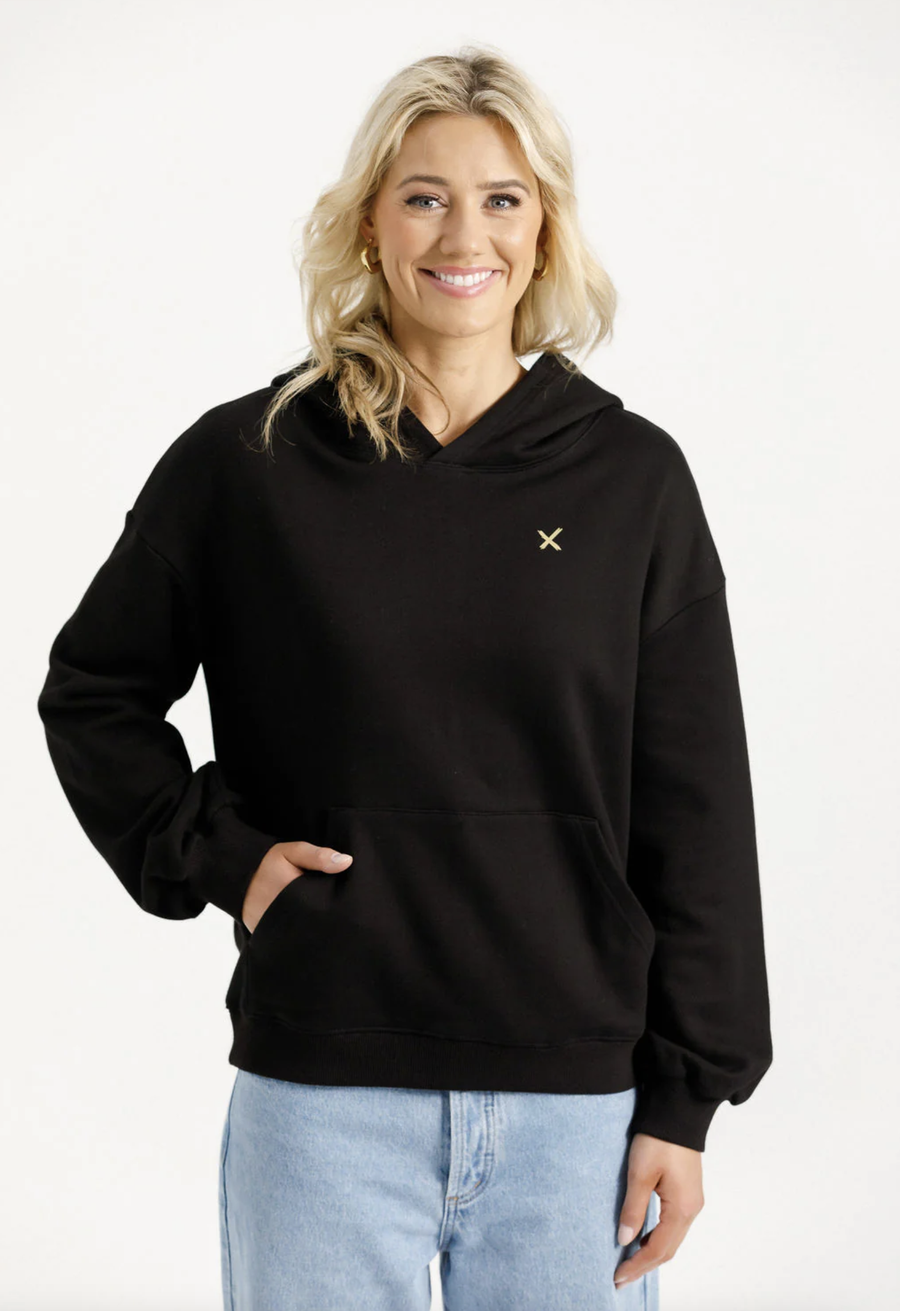 Alpine Elliot Hoodie - Black with Gold X
