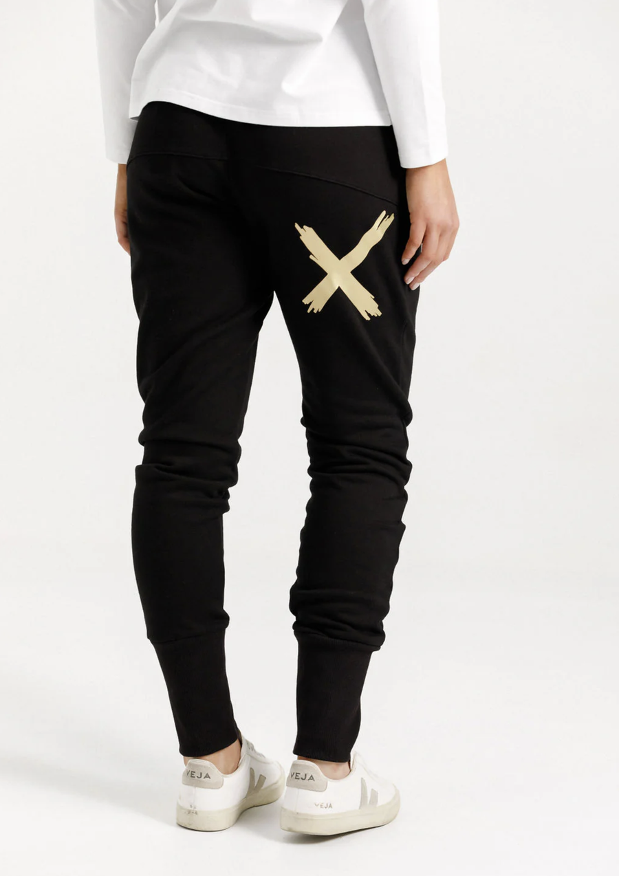 Alpine Apartment Pants - Black with Gold X