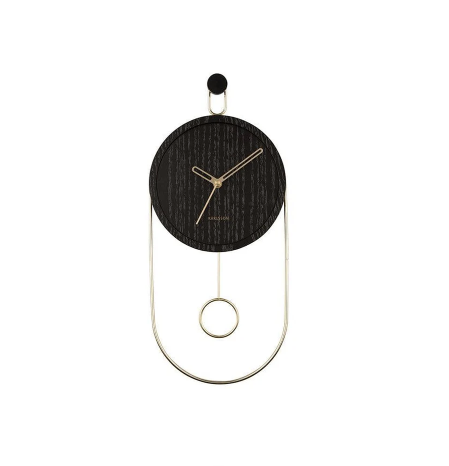 Swing Pendulum Clock - Black Wood