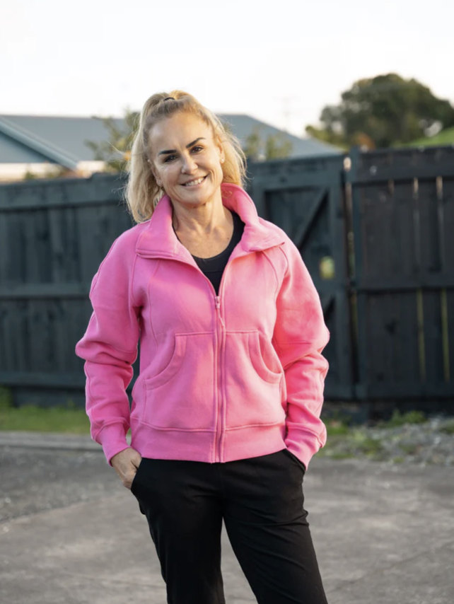 Maria 2.0 Collar Sweatshirt - Neon Pink