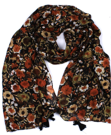 Printed Scarf - Brown Multi