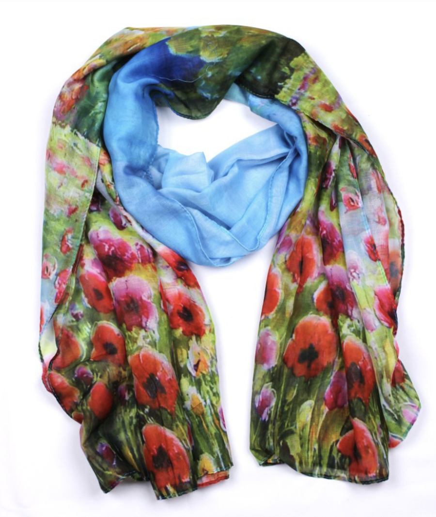 Poppy Field Scarf - Blue