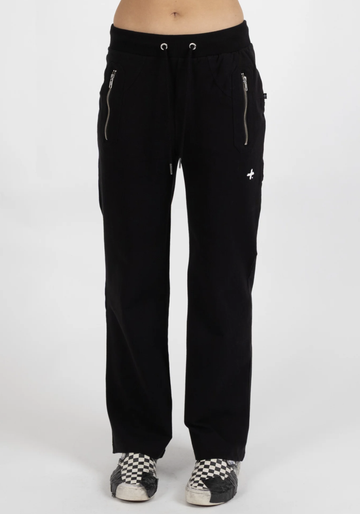 Loose Leg Escape Trackies - Plus Dot/Black White