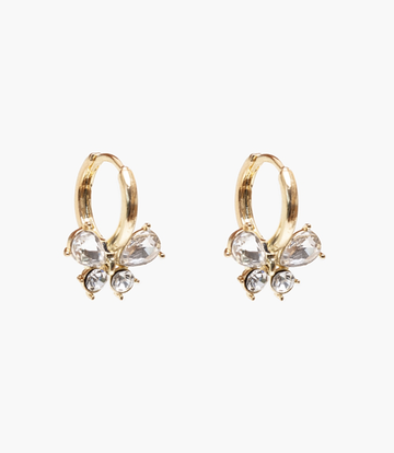 Crystal Bow Huggie Earings