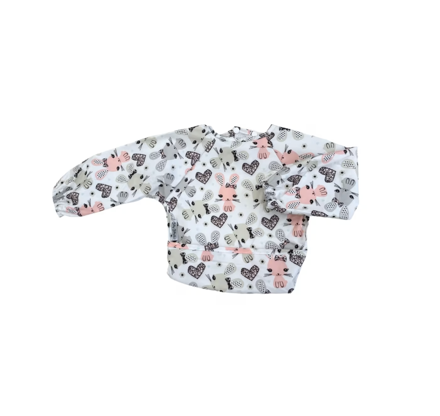 Nylon Small Long Sleeve Bib - Bunny Love