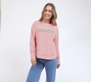 Simplified Metallic Crew - Pink with Emerald Green