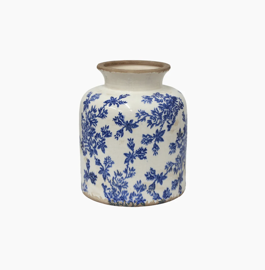 Blue Floral Vessel