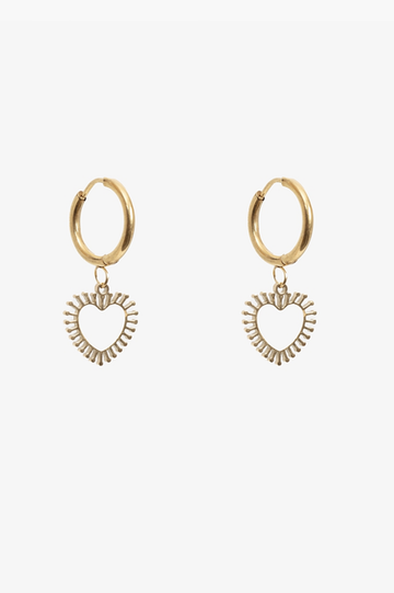 Ivory Heart Earring - Gold