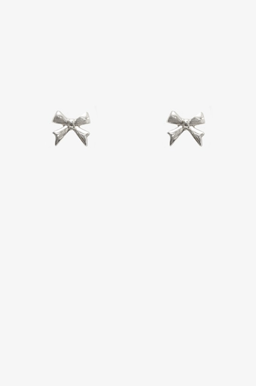Mini Bow Earring - Silver