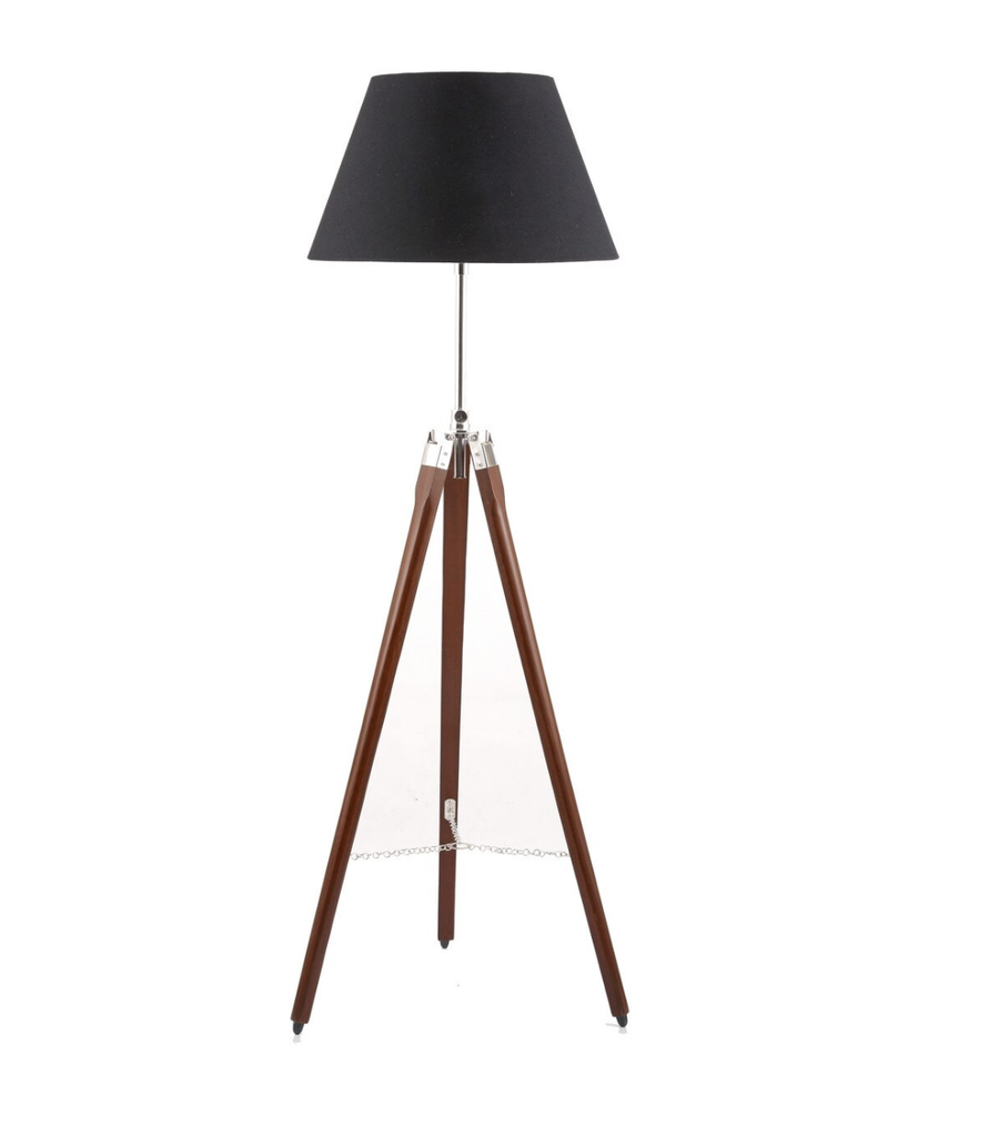 Tripod Floor Lamp with Black Shade