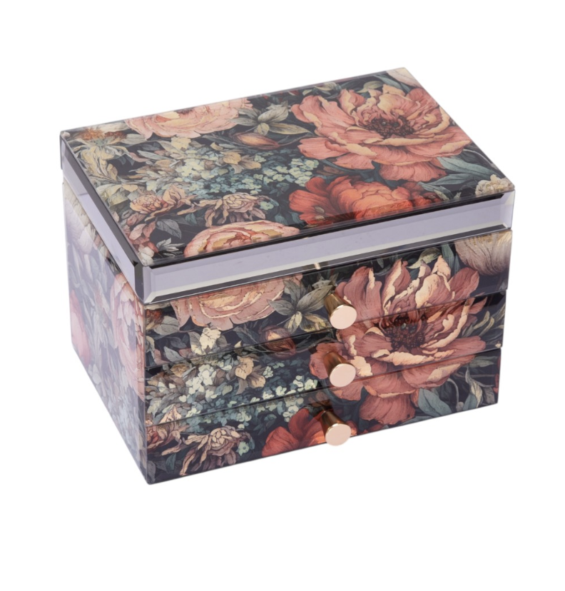 Full Red Flowers Jewellery Box