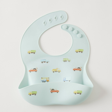 Trucking Along Silicone Bib