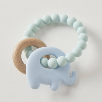 Silicone Wood Baby Teether - Elephant