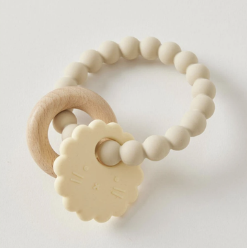 Silicone Wood Baby Teether - Lion
