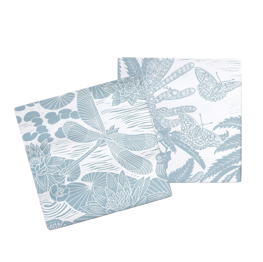 Kate Heiss Set of 2 Coasters - Powder Blue