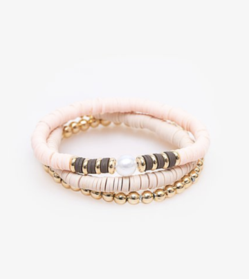 Beaded Bracelet Set - Blush