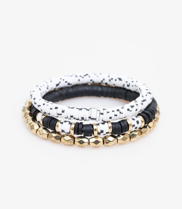 Beaded Bracelet Set - Black