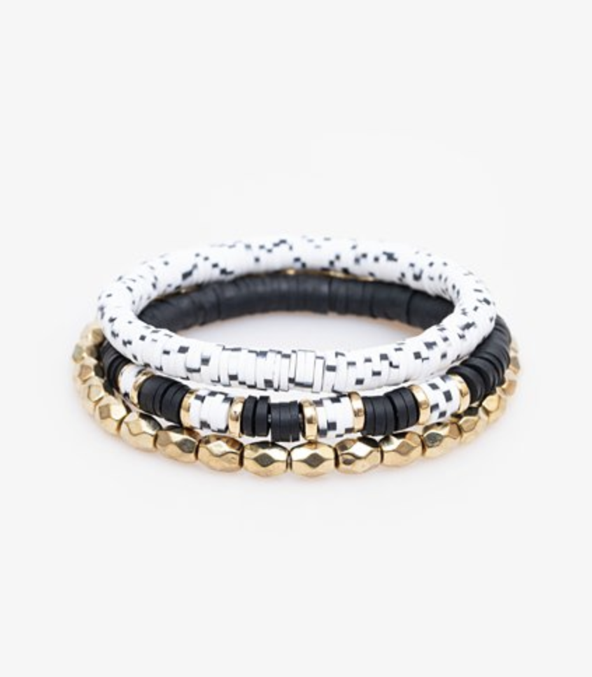 Beaded Bracelet Set - Black