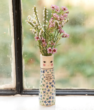 Folk Friend Bud Vase - Life Is Better