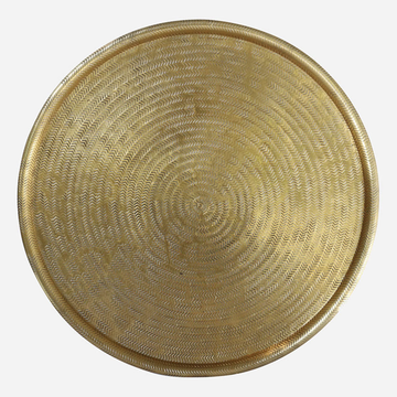 Ravello Large Etched Tray in Antique Brass Finish