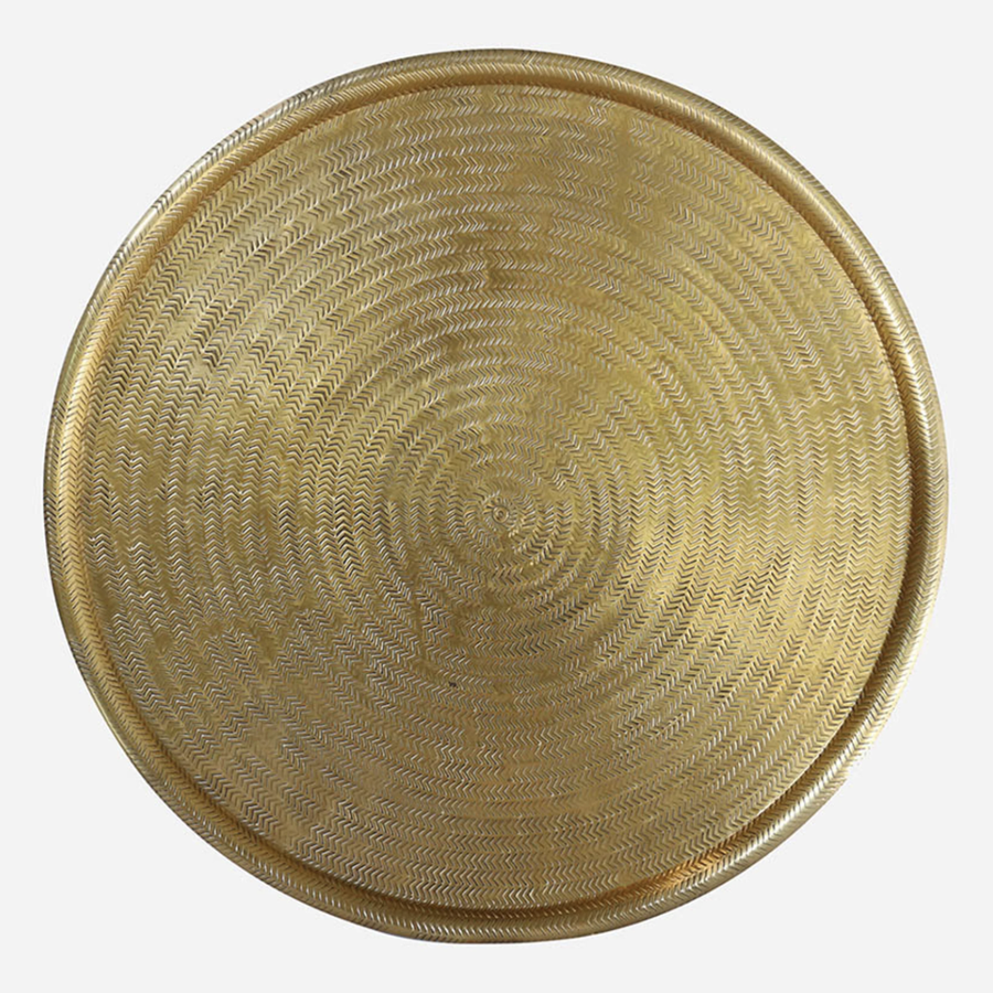 Ravello Large Etched Tray in Antique Brass Finish