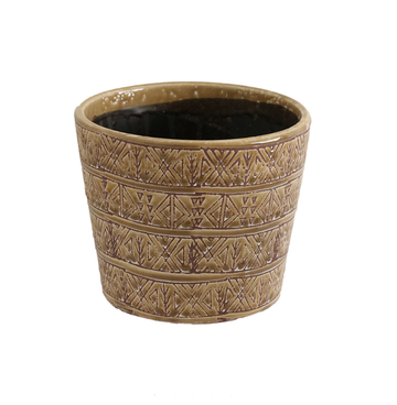 Aztec Geometric Pattern Planter - Large