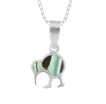 Sterling Silver Paua Kiwi Necklace