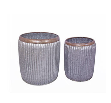 Miller Galvanised Barrel Planter - Large