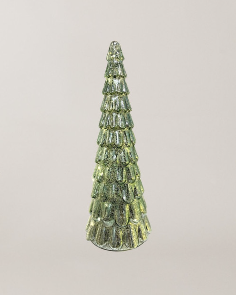 Frost Drop Glass Tree in Light Green