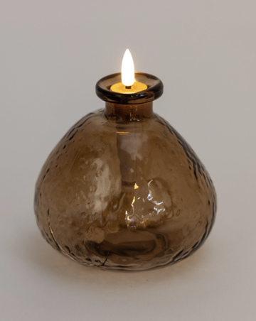 Toffee Luma Vase with Candle Flame