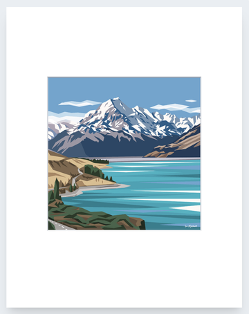 Mt Cook, Lake Pukaki 2 Art Print