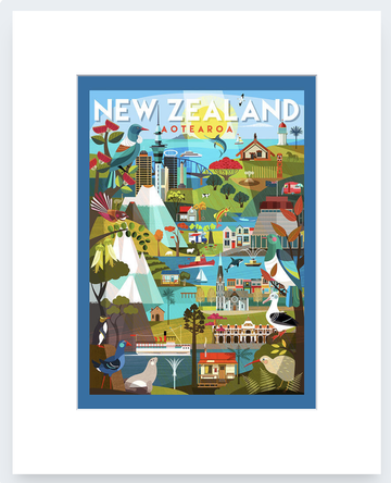 NZ Travel Destinations Art Print