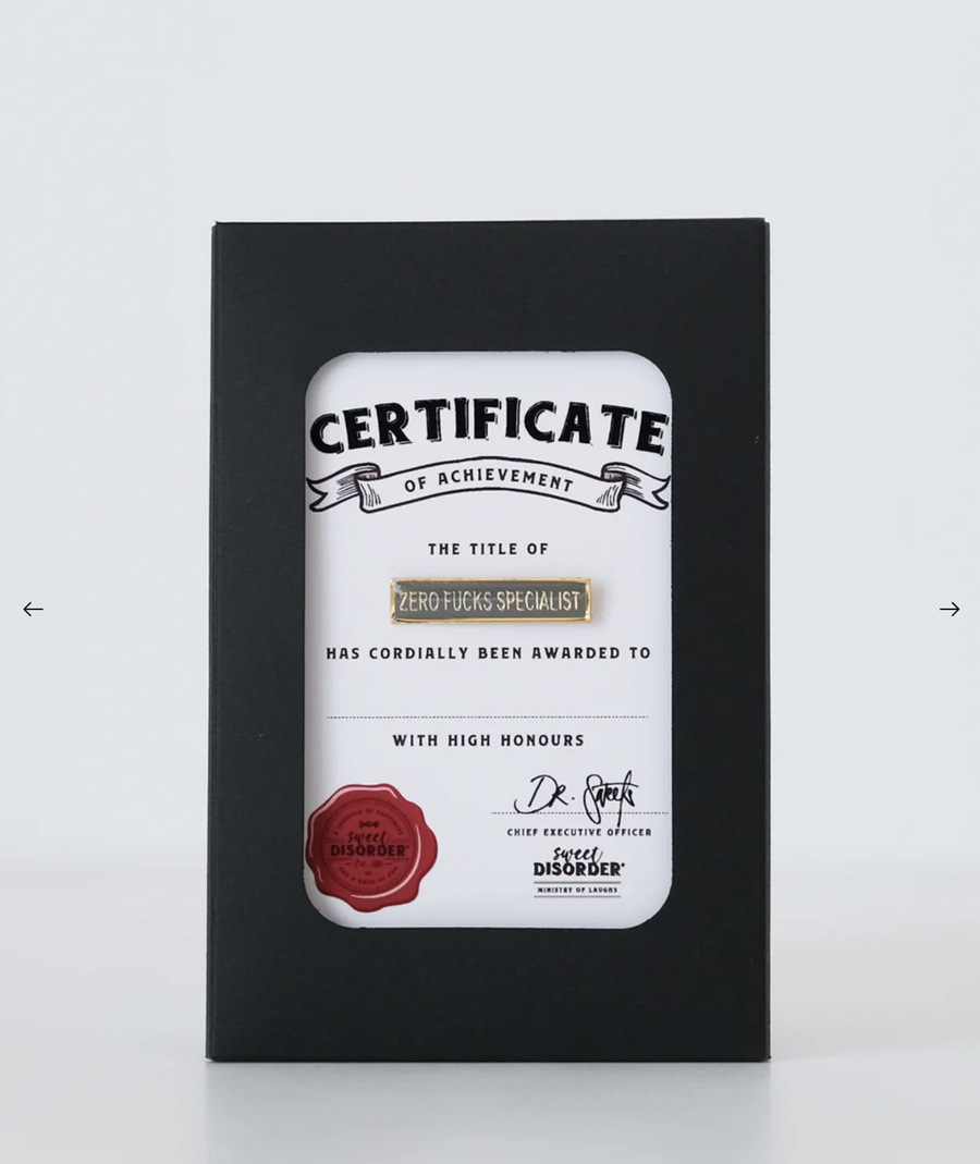 Zero Fucks Specialist Award Badge