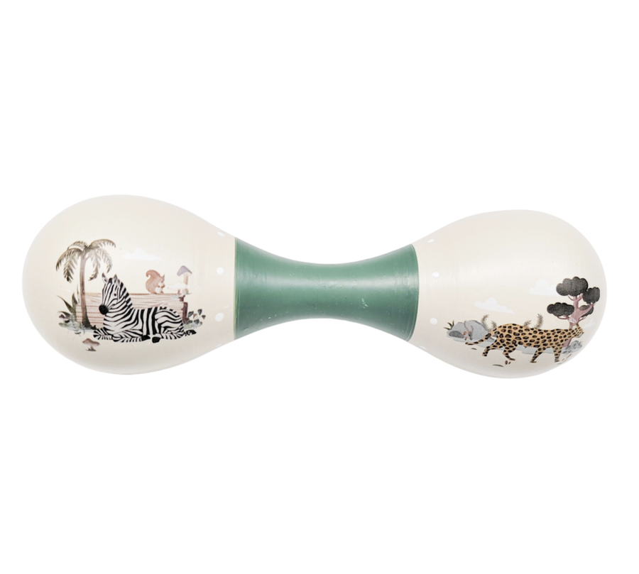Zebra & Cheetah Double Maracas Musical Toy